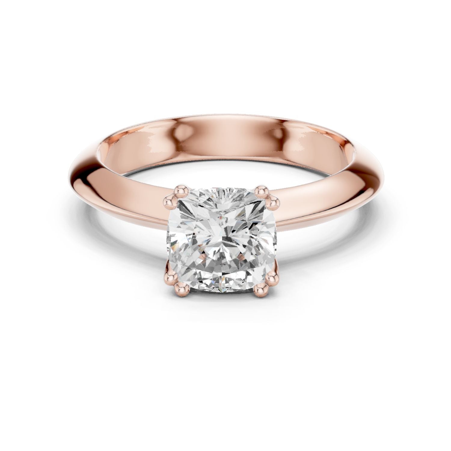 Cushion Lab Grown Diamond Solitaire Engagement Ring