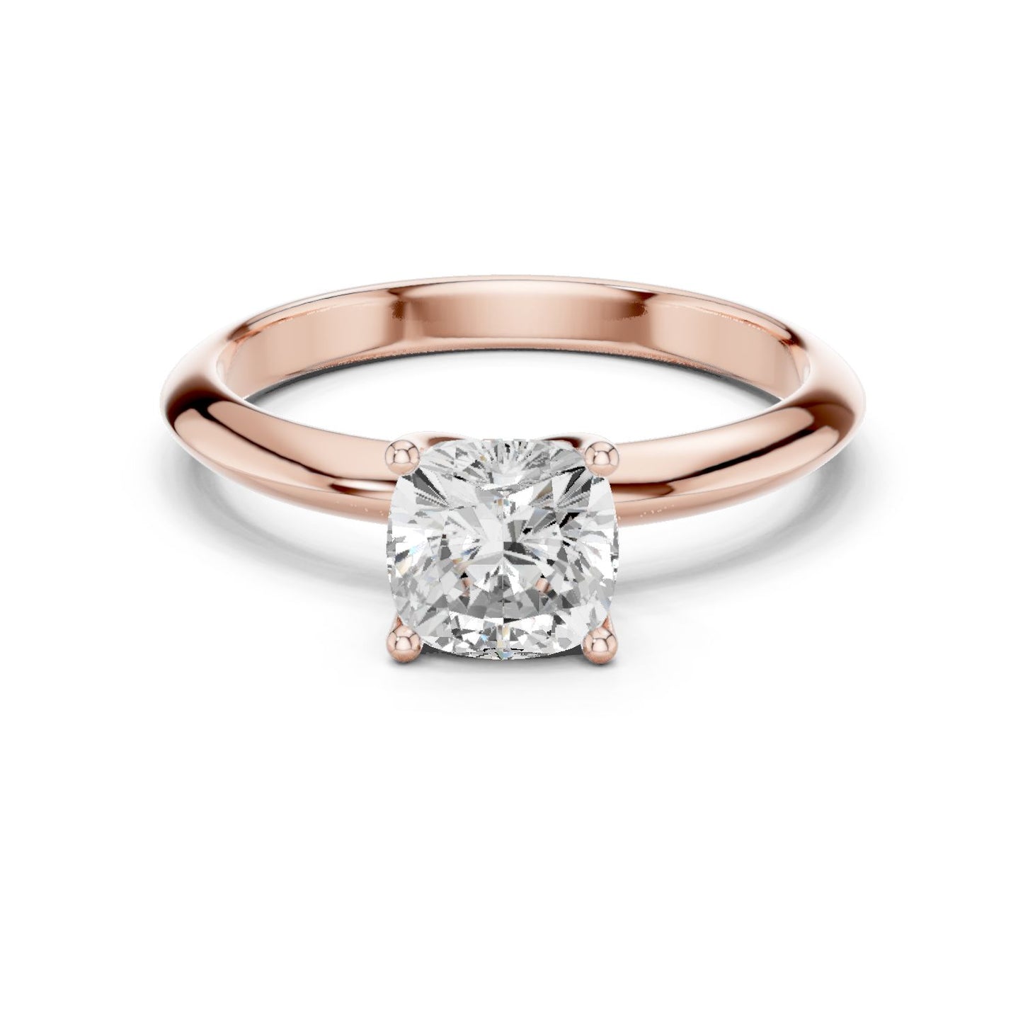 Cushion Lab Grown Diamond Solitaire Engagement Ring