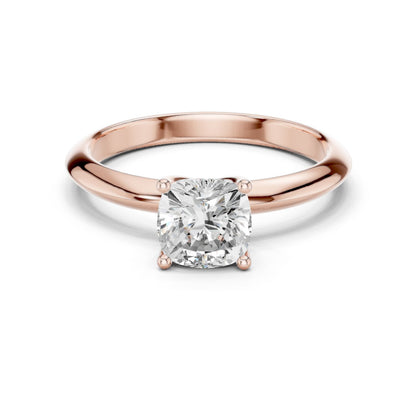 Cushion Lab Grown Diamond Solitaire Engagement Ring