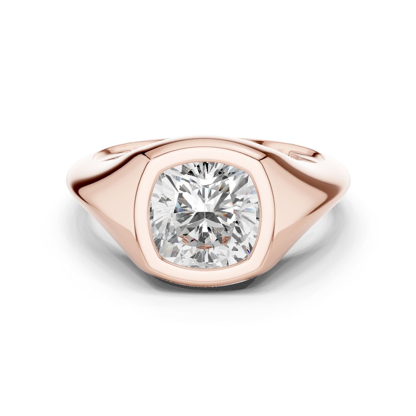 Cushion Lab Grown Diamond Solitaire Engagement Ring
