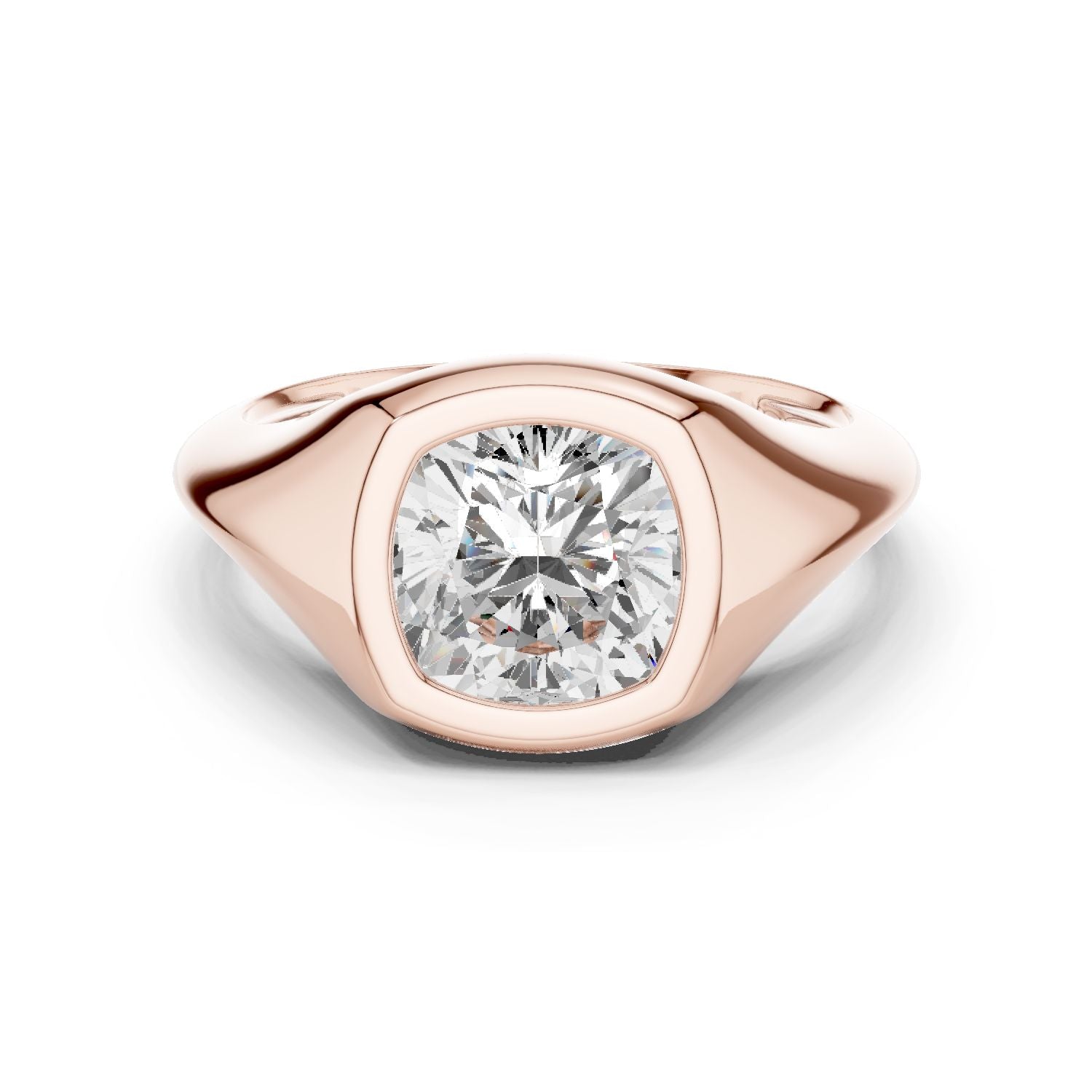 Cushion Lab Grown Diamond Solitaire Engagement Ring