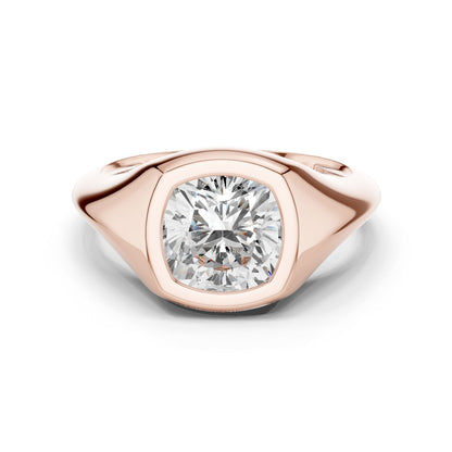 Cushion Lab Grown Diamond Solitaire Engagement Ring