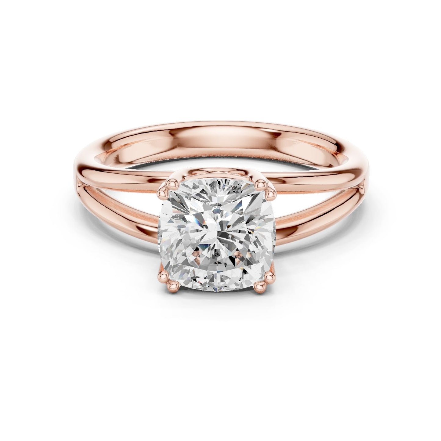 Cushion Lab Grown Diamond Solitaire Engagement Ring