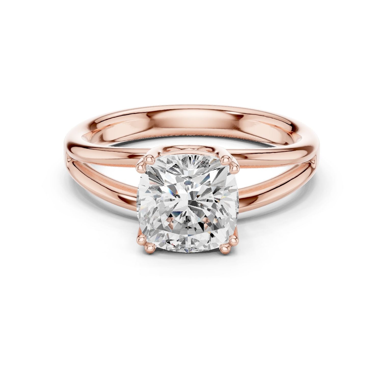 Cushion Lab Grown Diamond Solitaire Engagement Ring