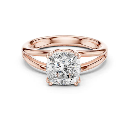 Cushion Lab Grown Diamond Solitaire Engagement Ring