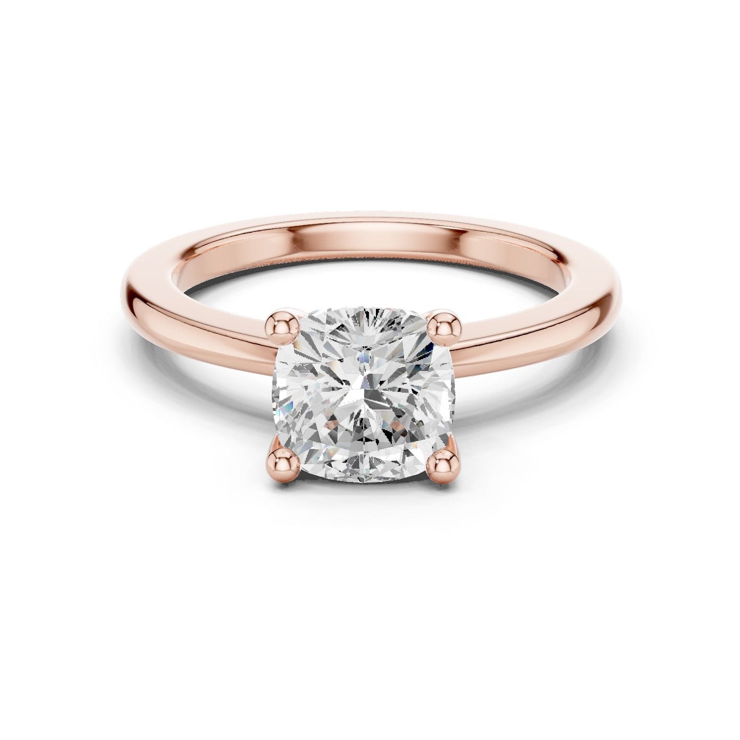 Cushion Lab Grown Diamond Solitaire Engagement Ring