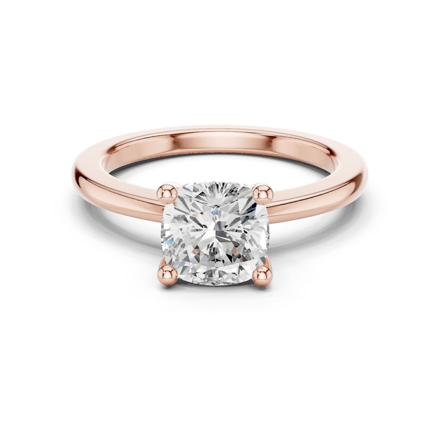 Cushion Lab Grown Diamond Solitaire Engagement Ring