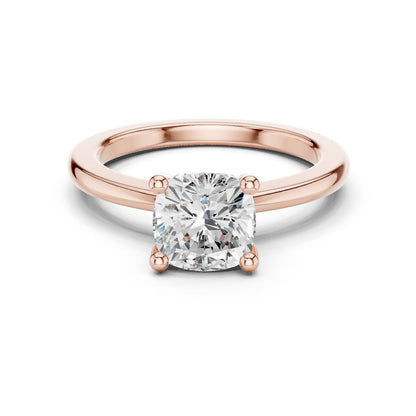 Cushion Lab Grown Diamond Solitaire Engagement Ring