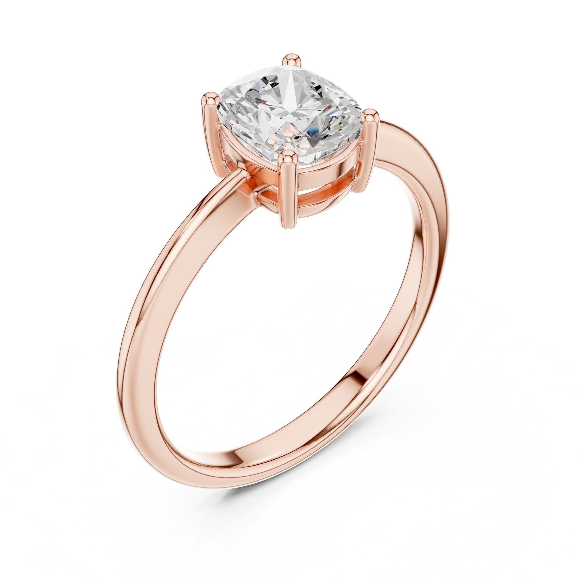 Cushion Lab Grown Diamond Solitaire Engagement Ring