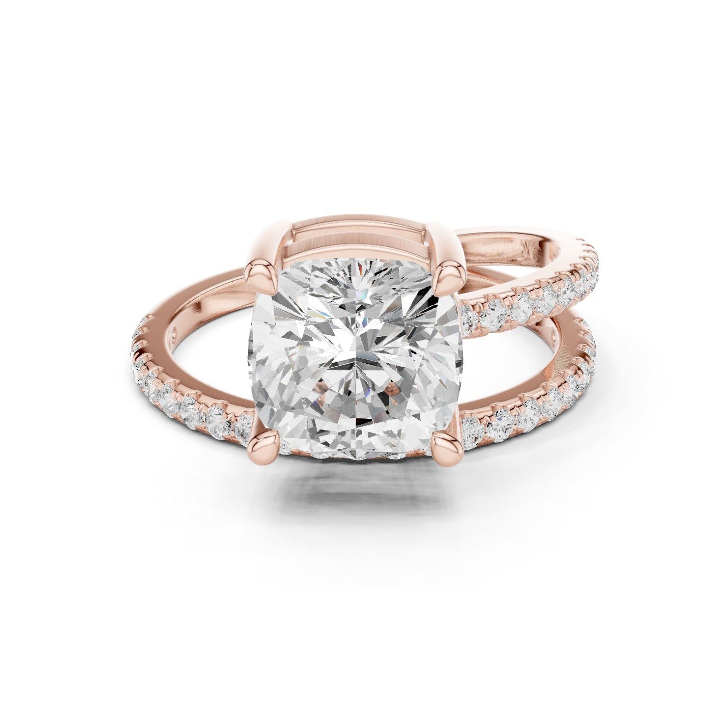 Cushion Lab Grown Diamond Solitaire Engagement Ring