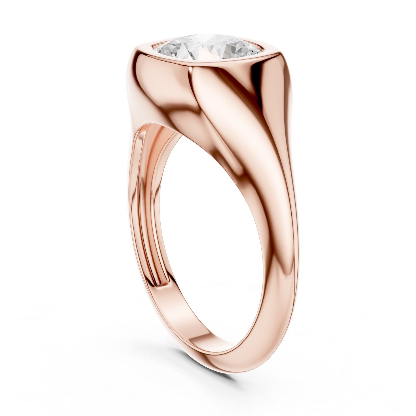 Cushion Lab Grown Diamond Solitaire Engagement Ring