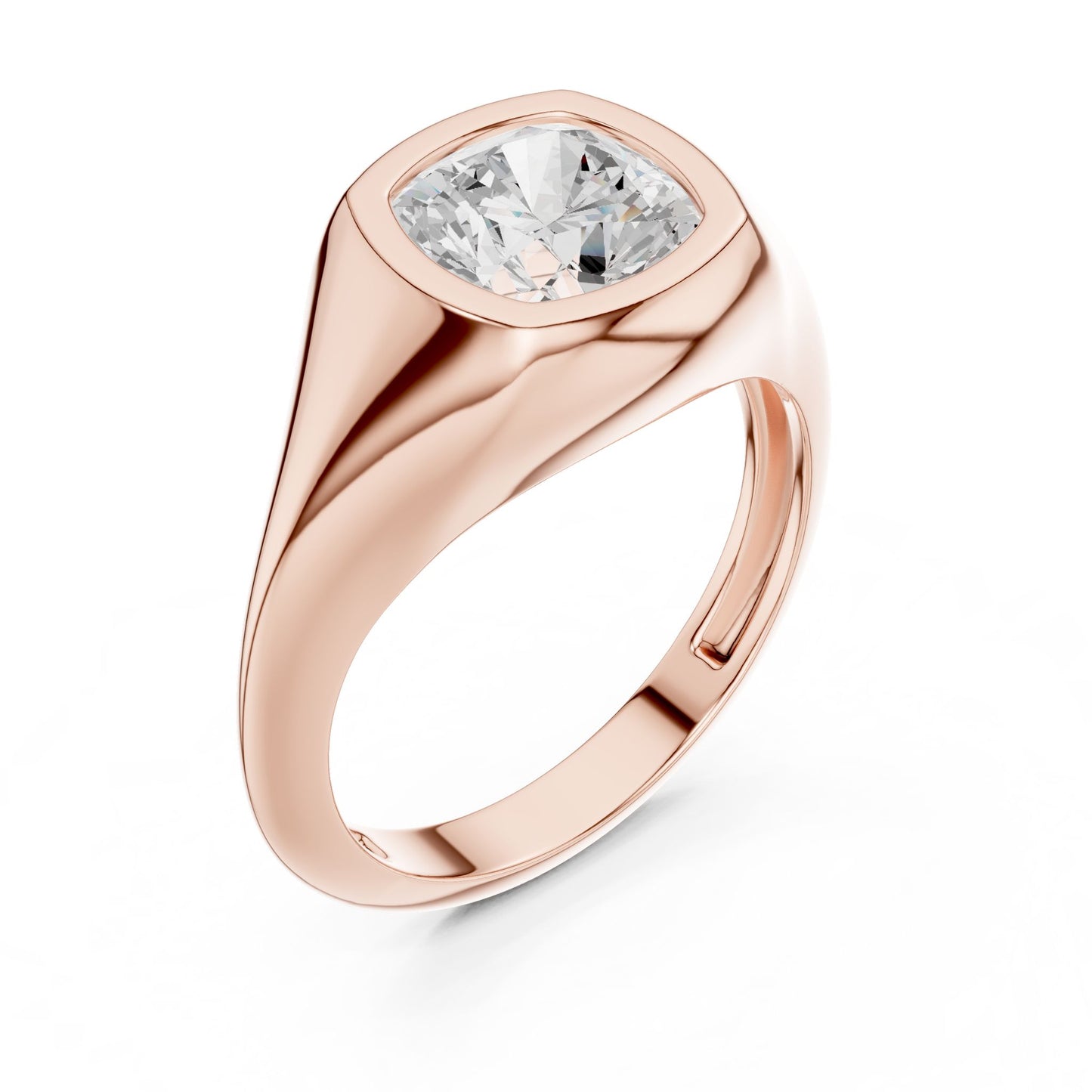 Cushion Lab Grown Diamond Solitaire Engagement Ring