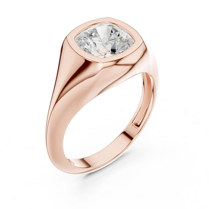 Cushion Lab Grown Diamond Solitaire Engagement Ring