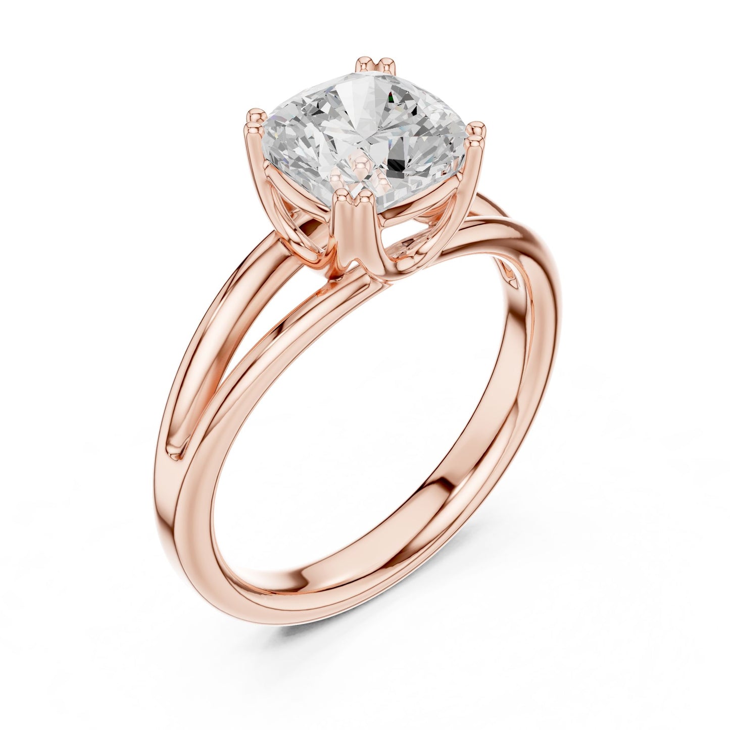 Cushion Lab Grown Diamond Solitaire Engagement Ring
