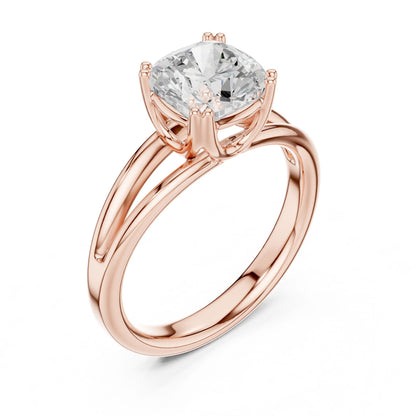 Cushion Lab Grown Diamond Solitaire Engagement Ring
