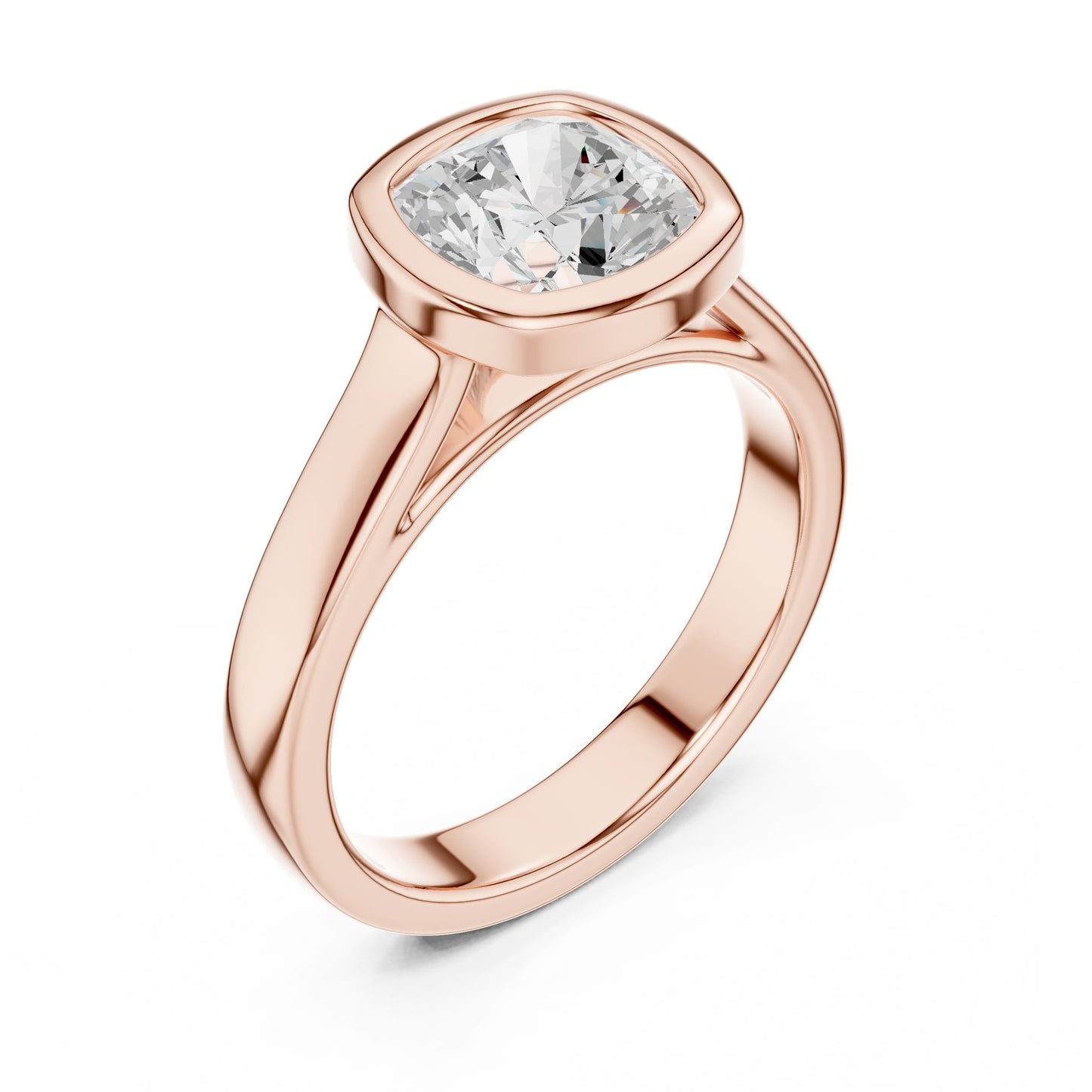 Cushion Lab Grown Diamond Solitaire Engagement Ring
