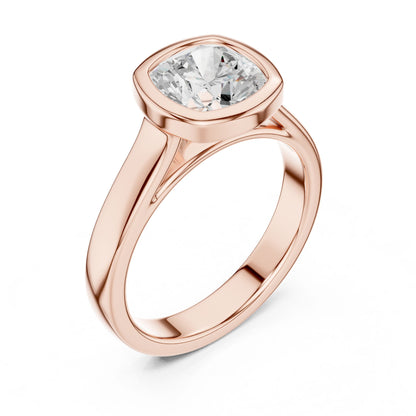 Cushion Lab Grown Diamond Solitaire Engagement Ring