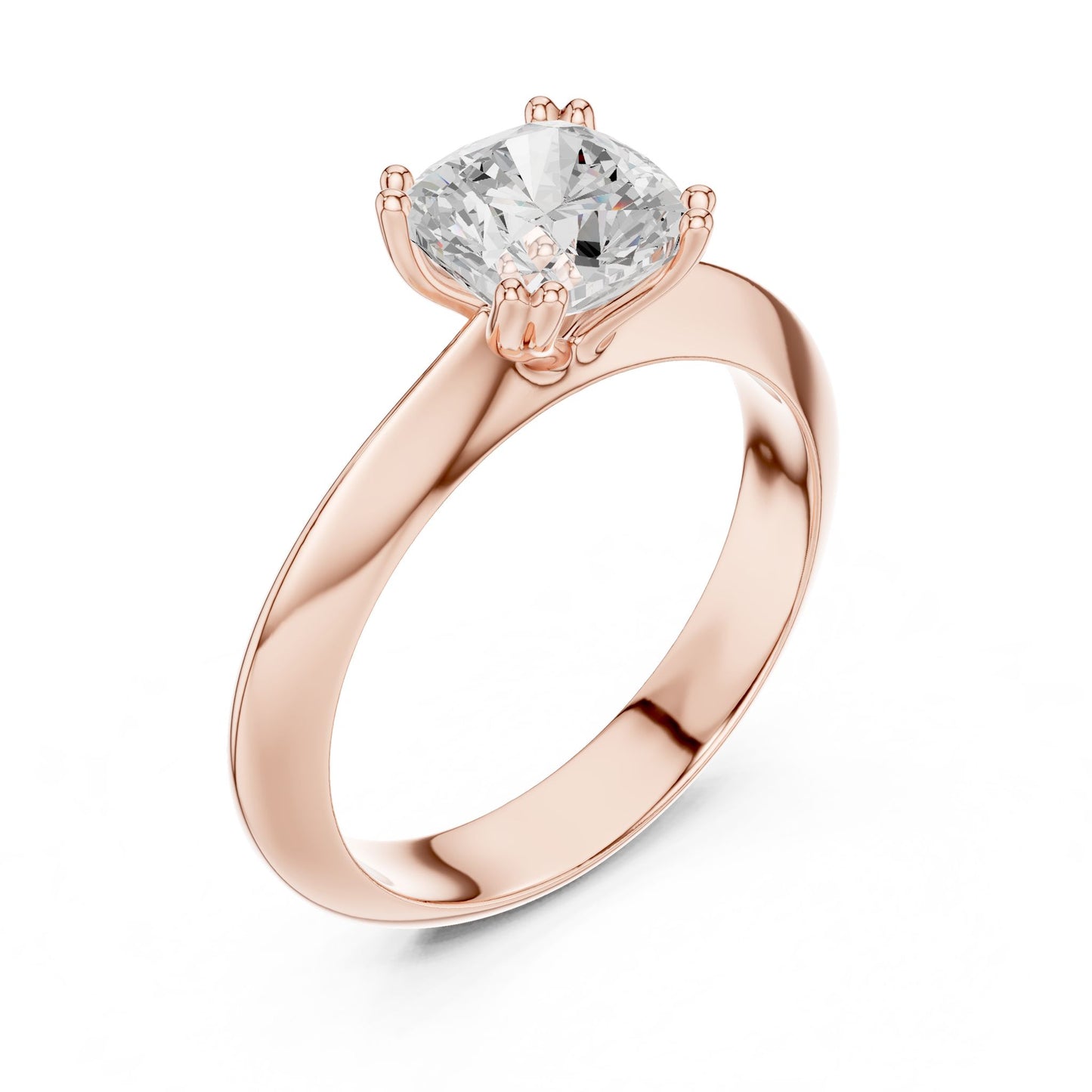 Cushion Lab Grown Diamond Solitaire Engagement Ring