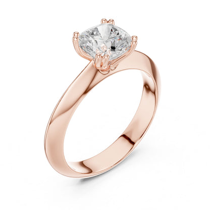 Cushion Lab Grown Diamond Solitaire Engagement Ring