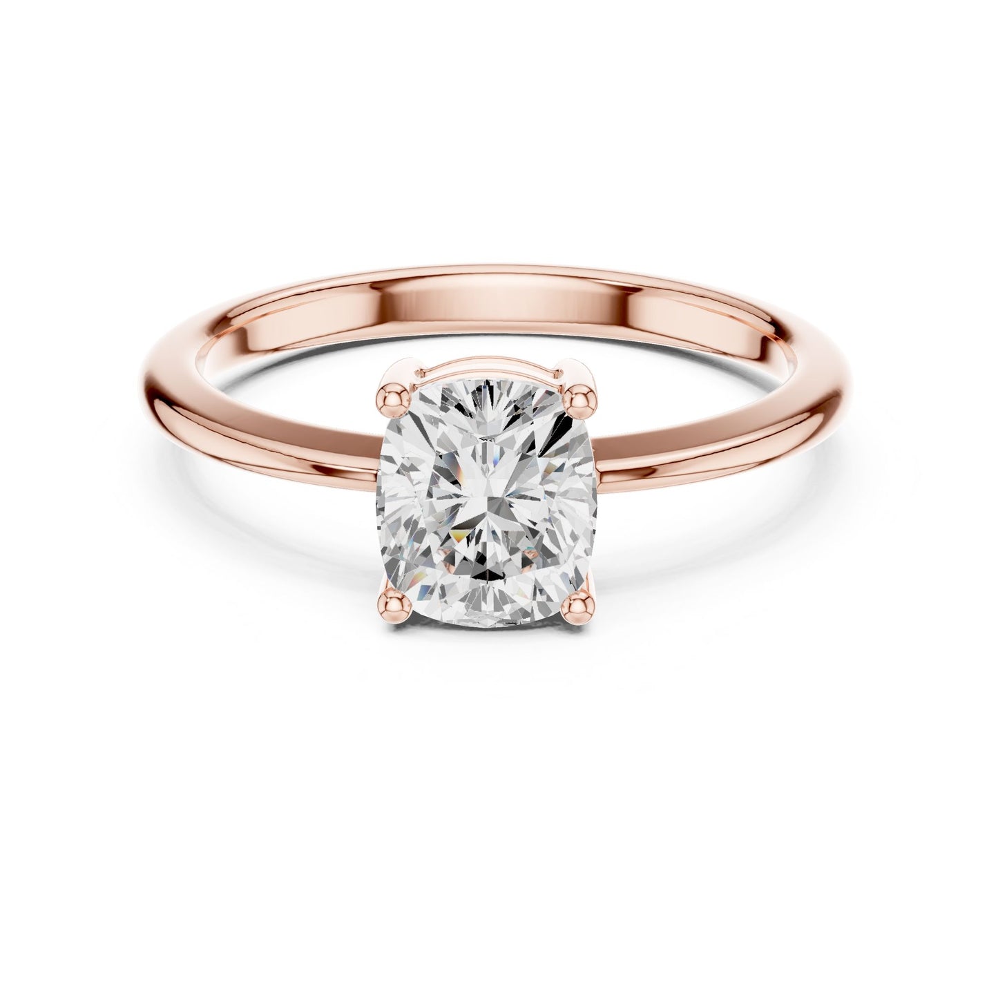 Cushion Lab Grown Diamond Solitaire Engagement Ring
