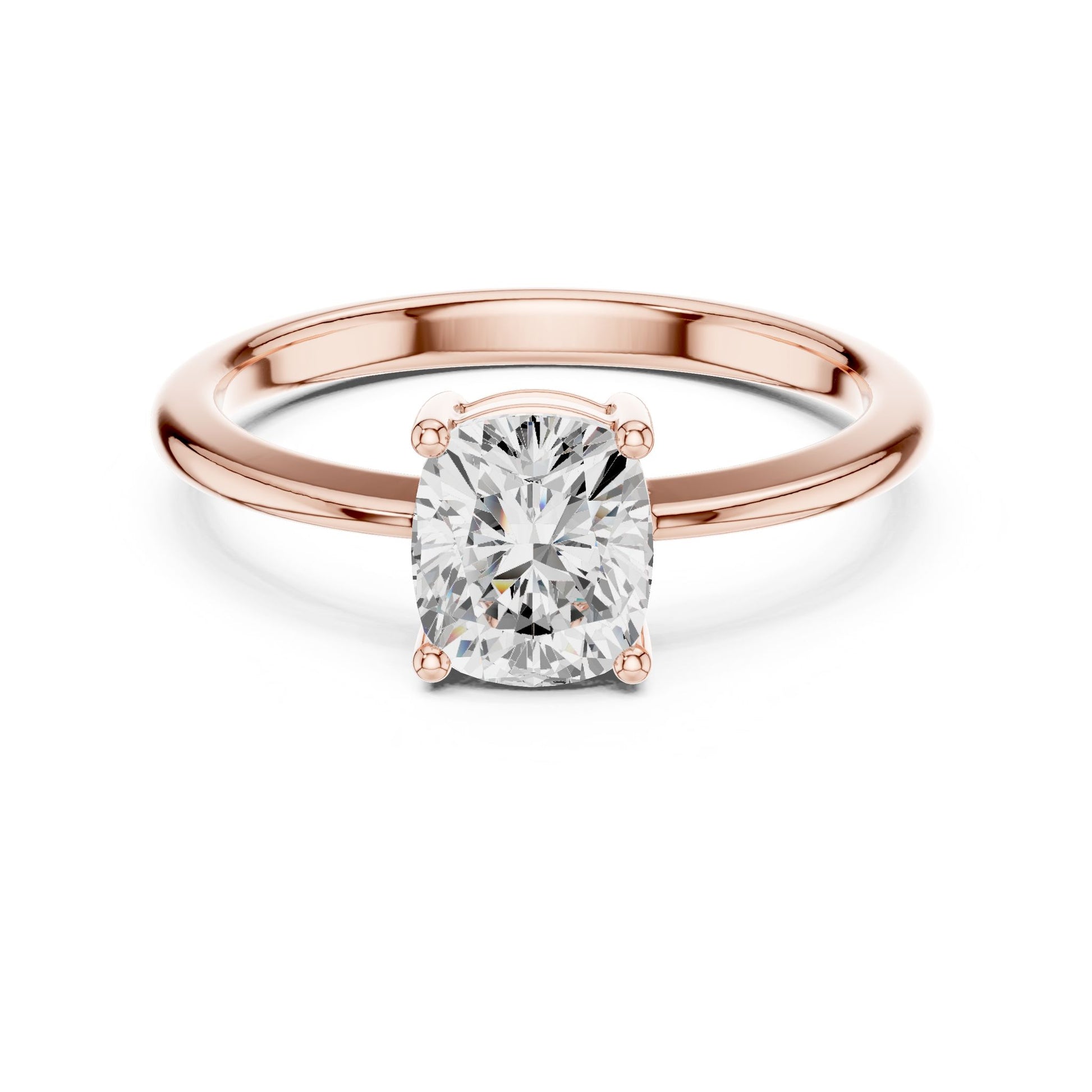 Cushion Lab Grown Diamond Solitaire Engagement Ring