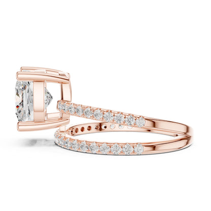 Cushion Lab Grown Diamond Solitaire Engagement Ring