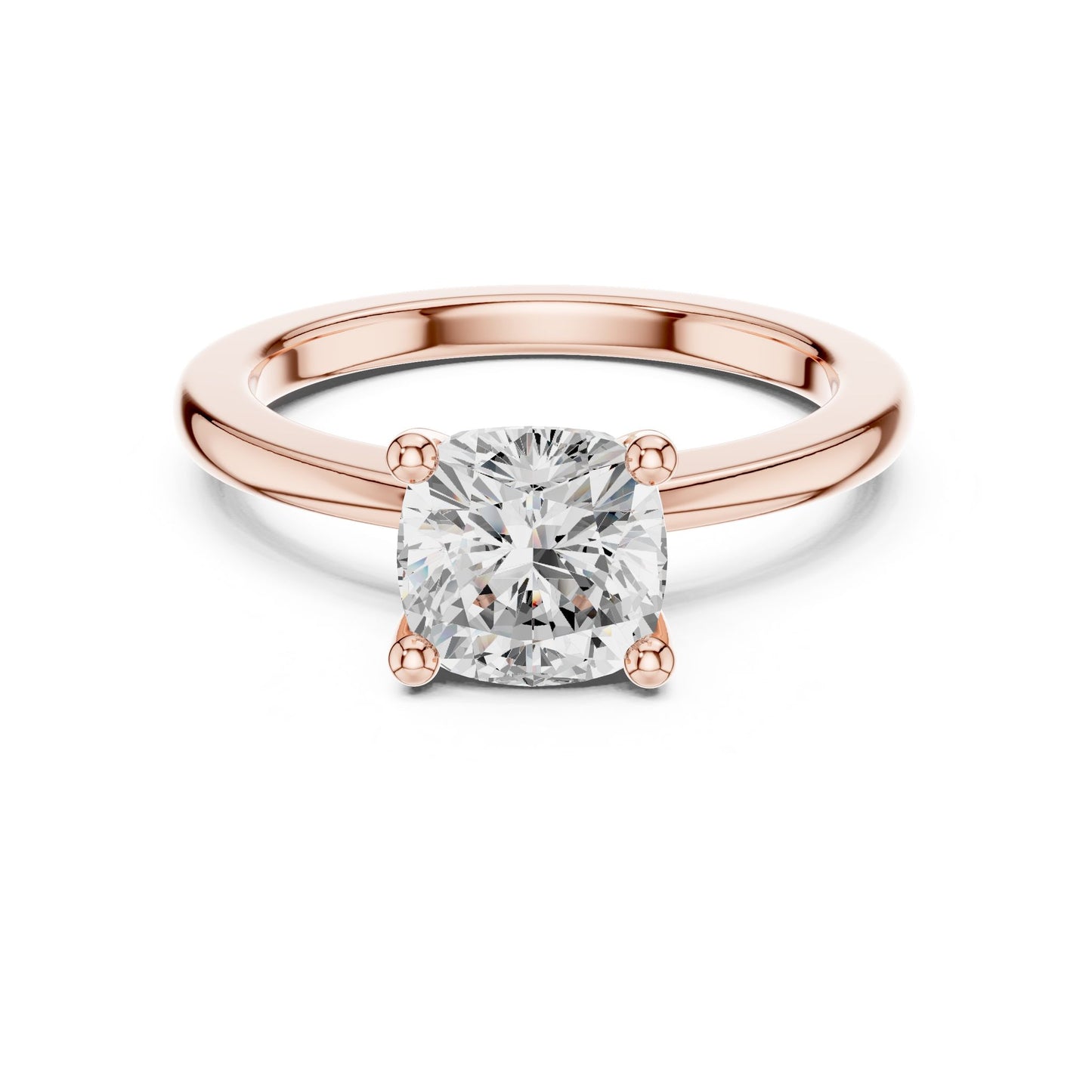 Cushion Lab Grown Diamond Solitaire Engagement Ring