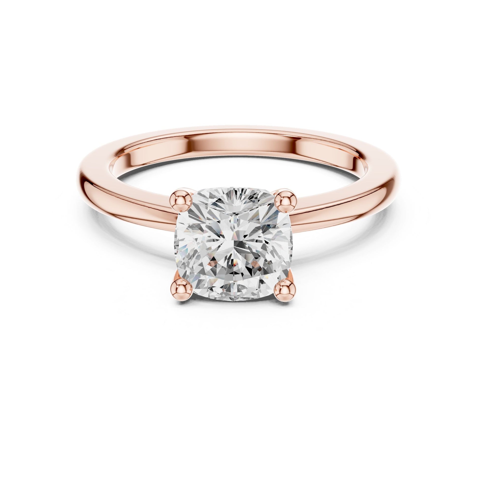 Cushion Lab Grown Diamond Solitaire Engagement Ring
