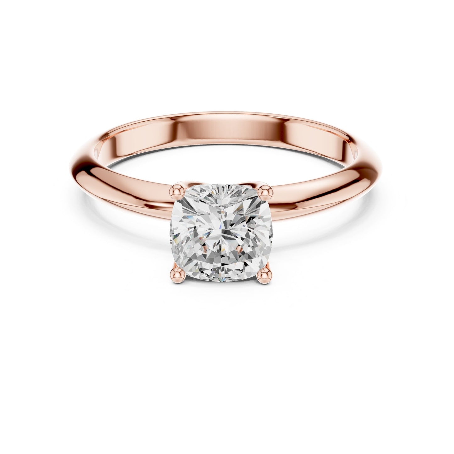 Cushion Lab Grown Diamond Solitaire Engagement Ring