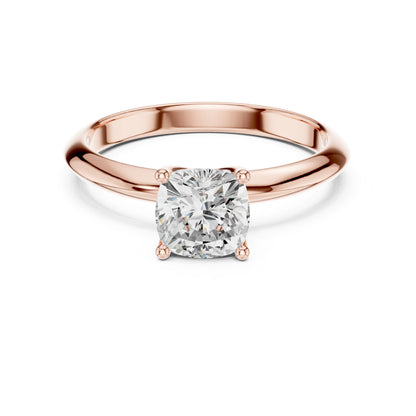 Cushion Lab Grown Diamond Solitaire Engagement Ring