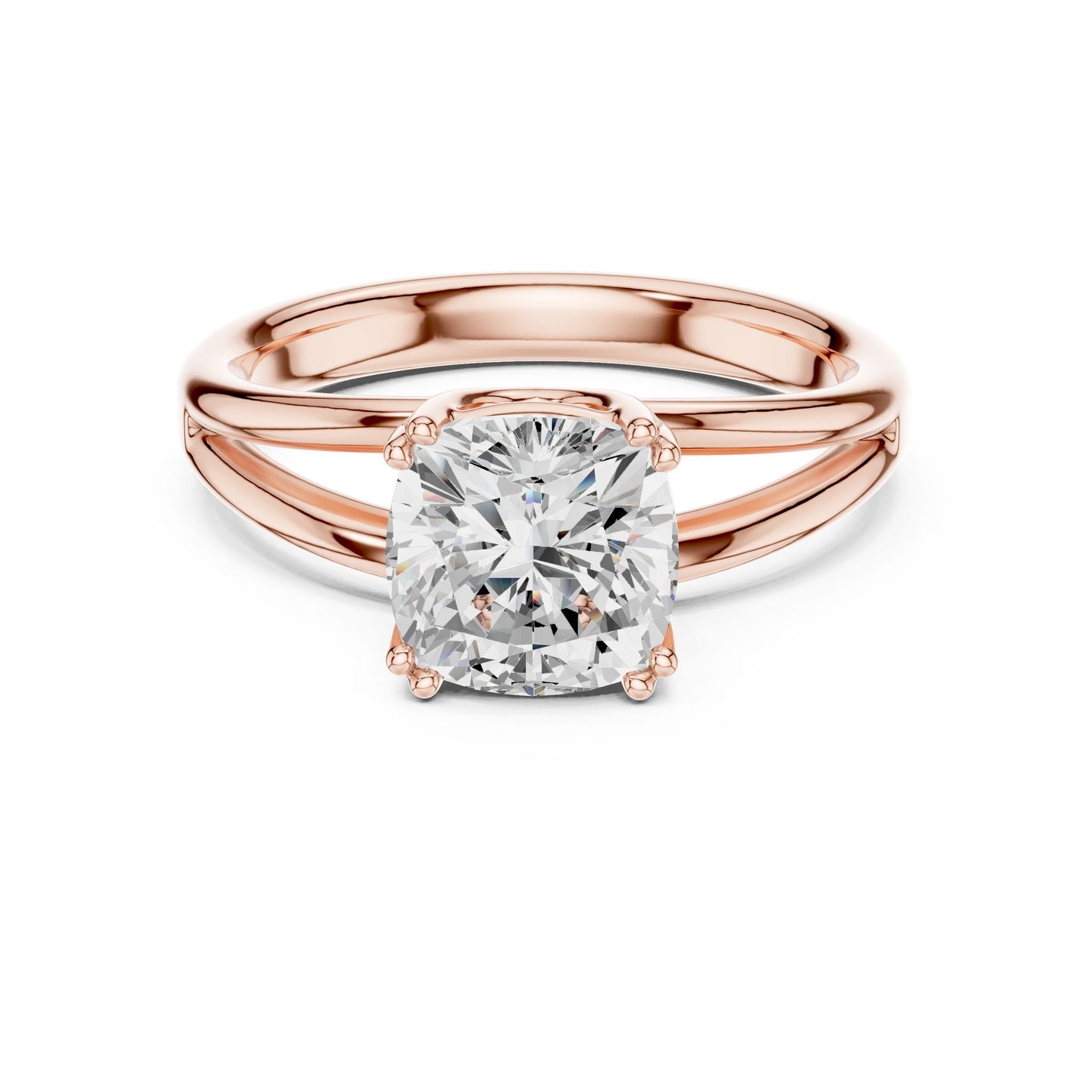 Cushion Lab Grown Diamond Solitaire Engagement Ring