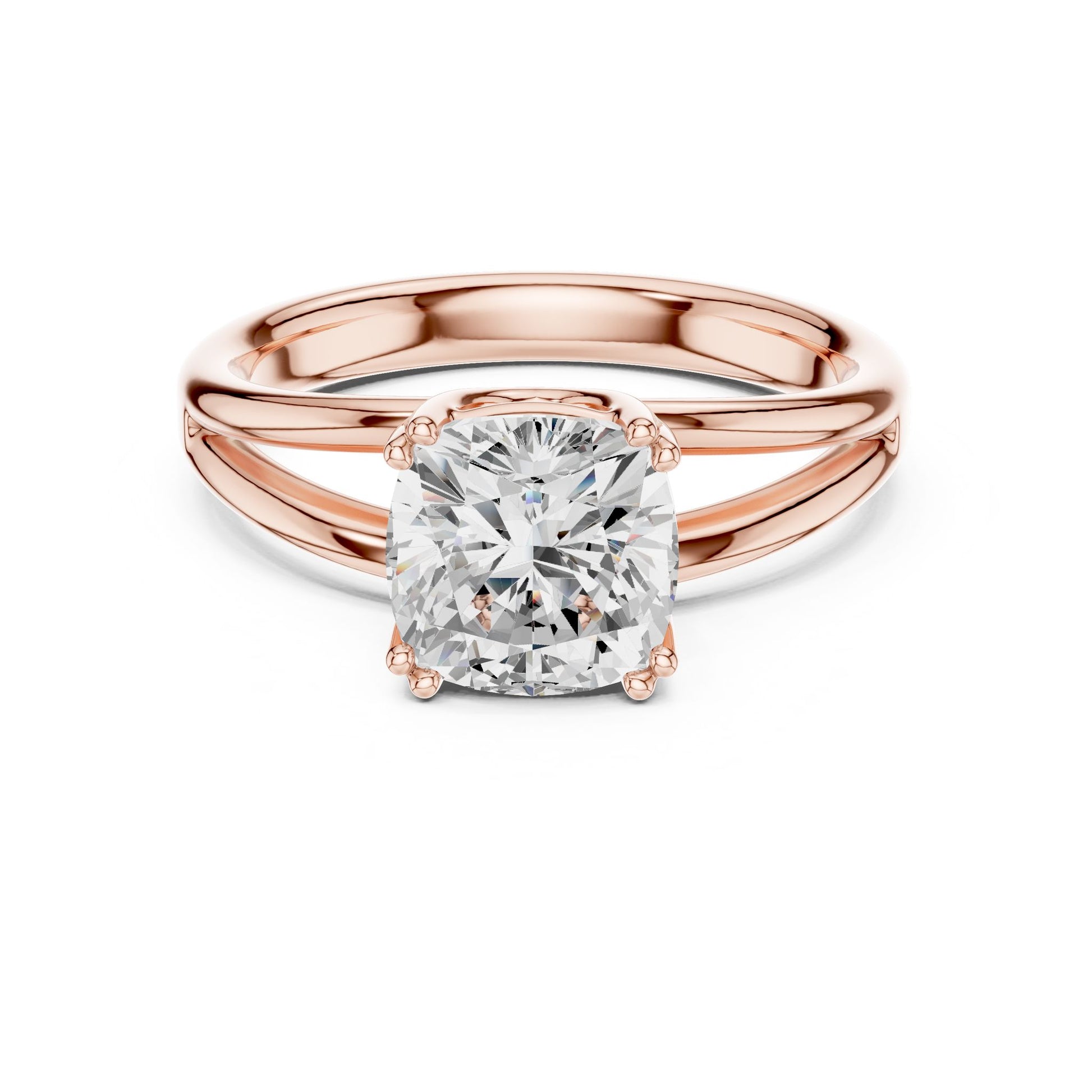 Cushion Lab Grown Diamond Solitaire Engagement Ring