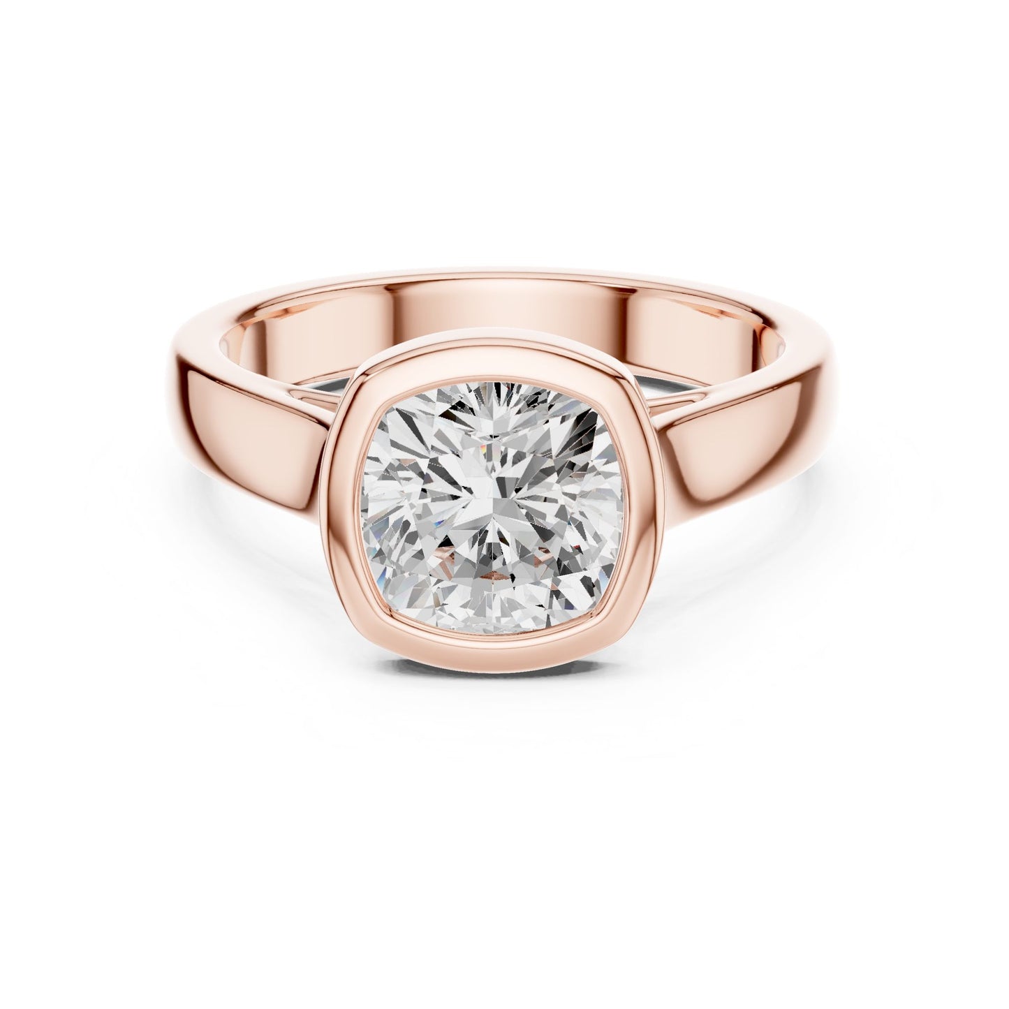 Cushion Lab Grown Diamond Solitaire Engagement Ring