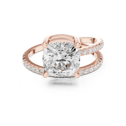 Cushion Lab Grown Diamond Solitaire Engagement Ring