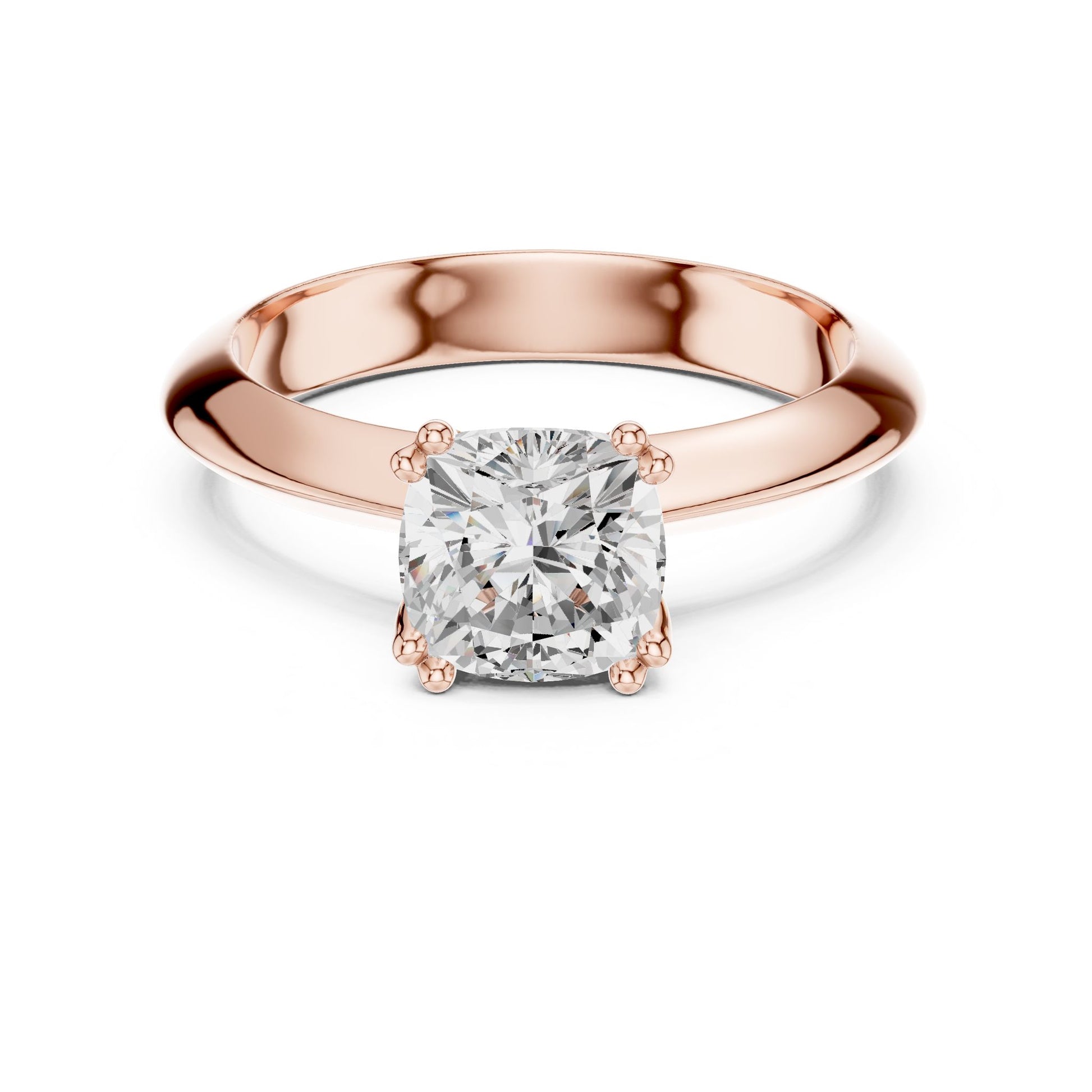 Cushion Lab Grown Diamond Solitaire Engagement Ring