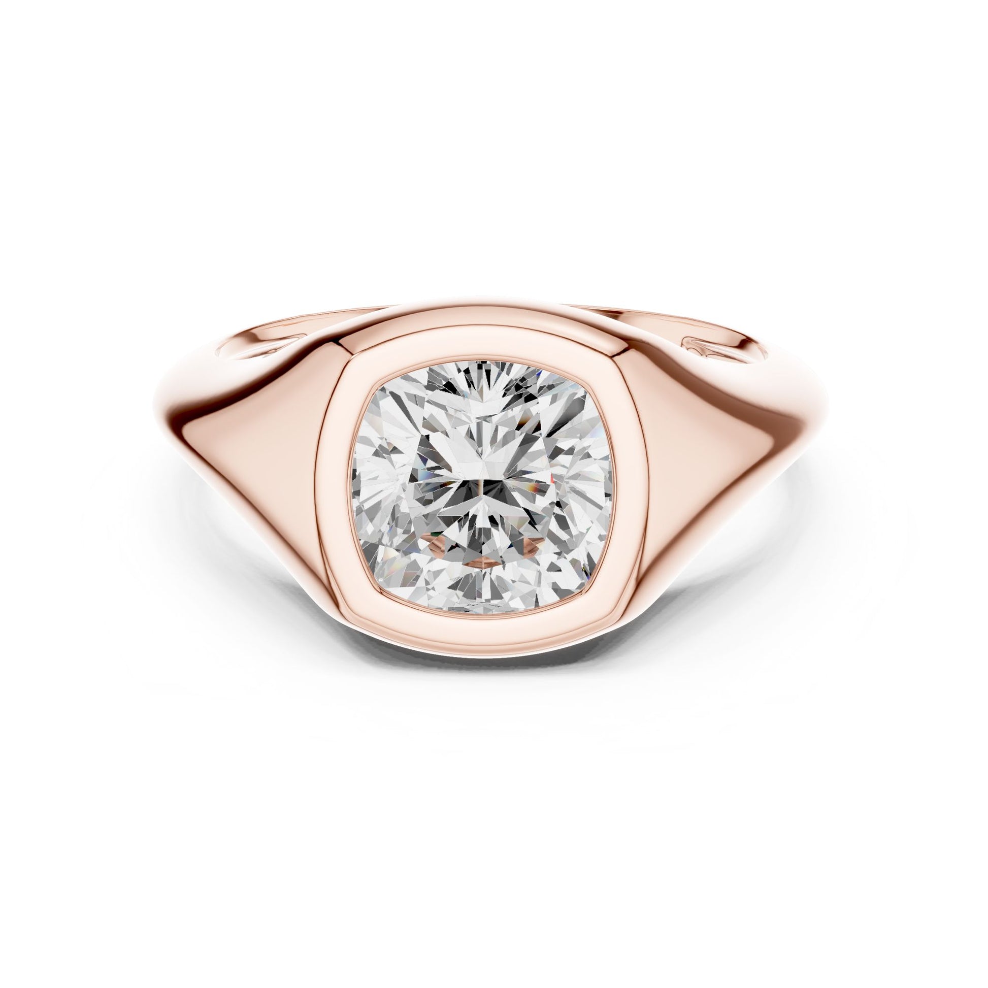Cushion Lab Grown Diamond Solitaire Engagement Ring
