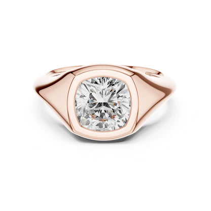 Cushion Lab Grown Diamond Solitaire Engagement Ring