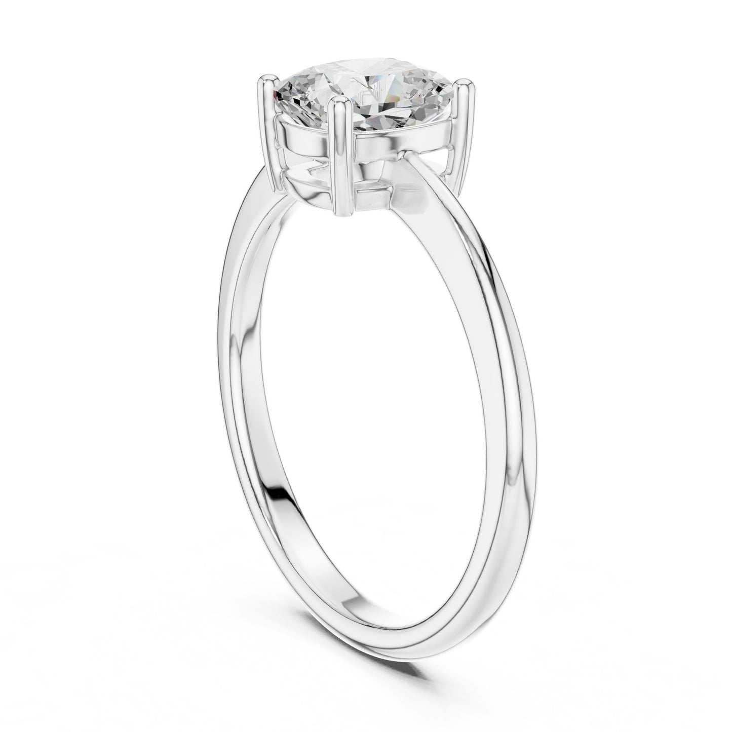 Cushion Lab Grown Diamond Solitaire Engagement Ring