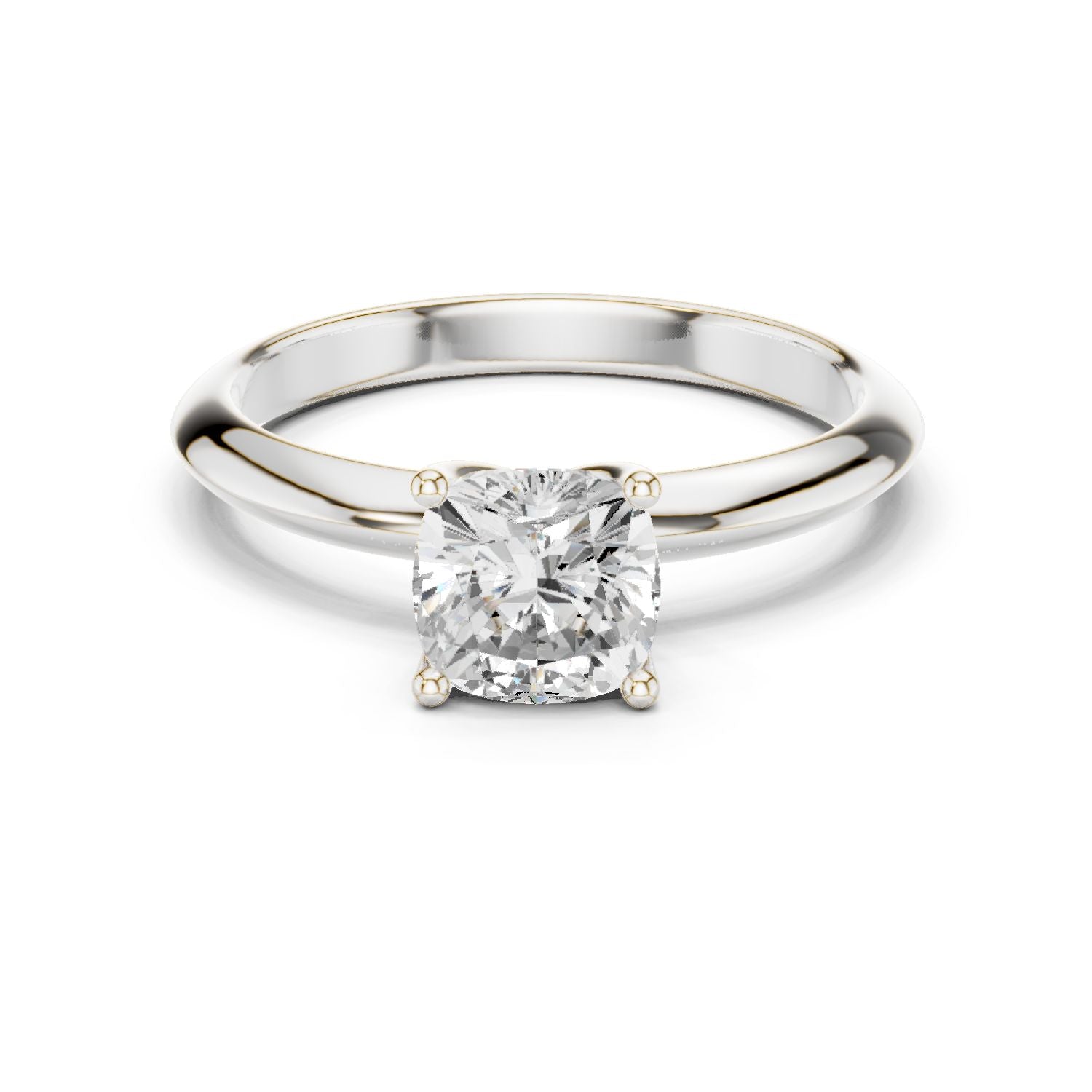 Cushion Lab Grown Diamond Solitaire Engagement Ring