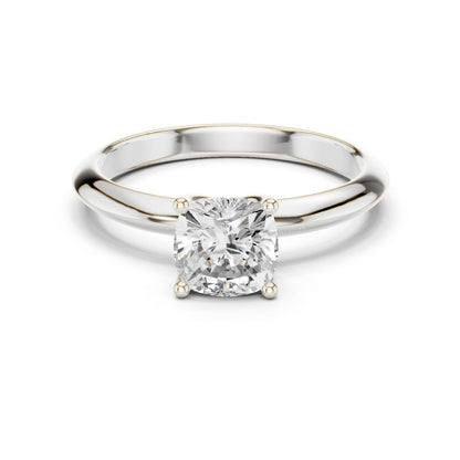 Cushion Lab Grown Diamond Solitaire Engagement Ring