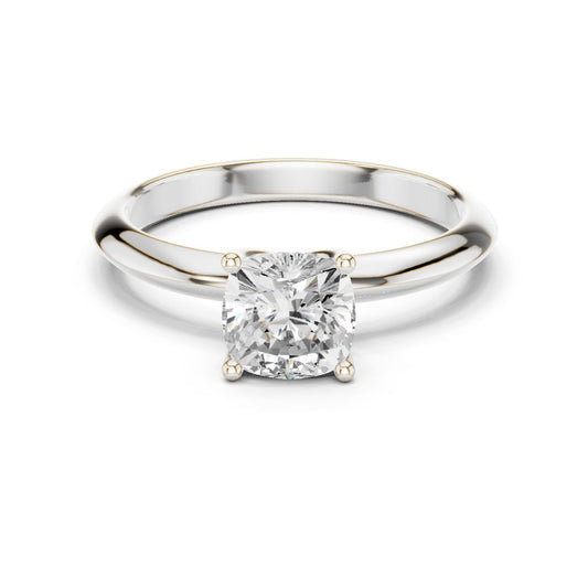 Cushion Lab Grown Diamond Solitaire Engagement Ring
