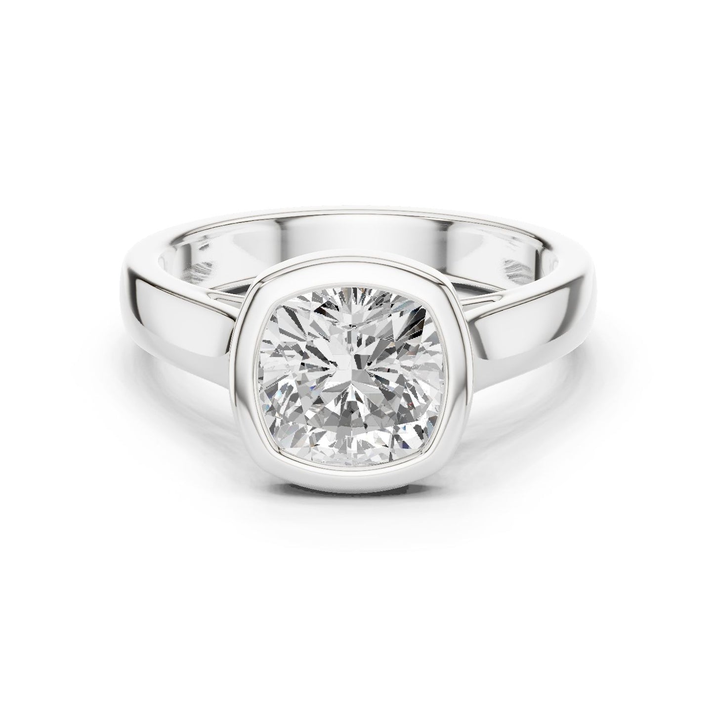 Cushion Lab Grown Diamond Solitaire Engagement Ring