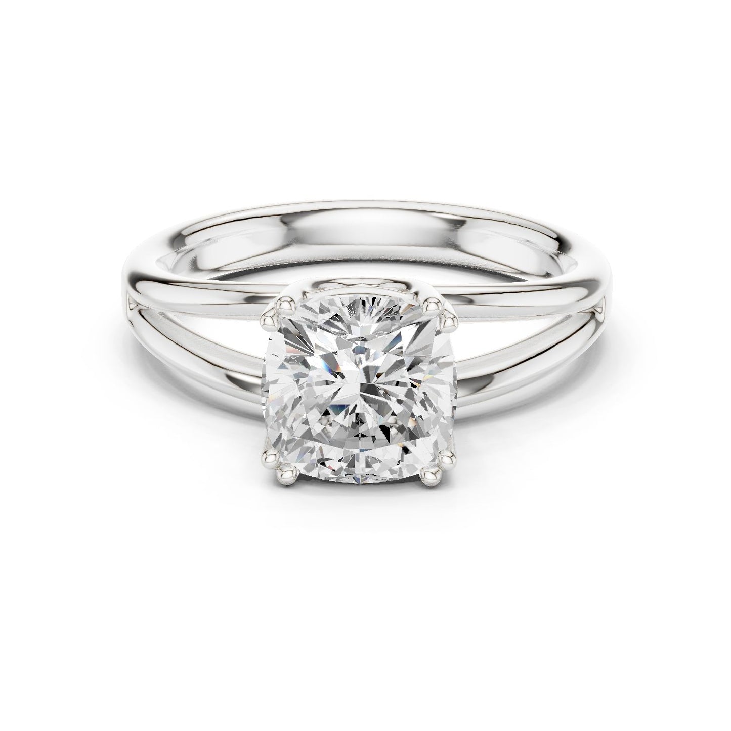Cushion Lab Grown Diamond Solitaire Engagement Ring