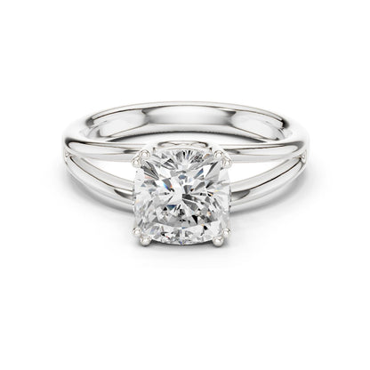 Cushion Lab Grown Diamond Solitaire Engagement Ring