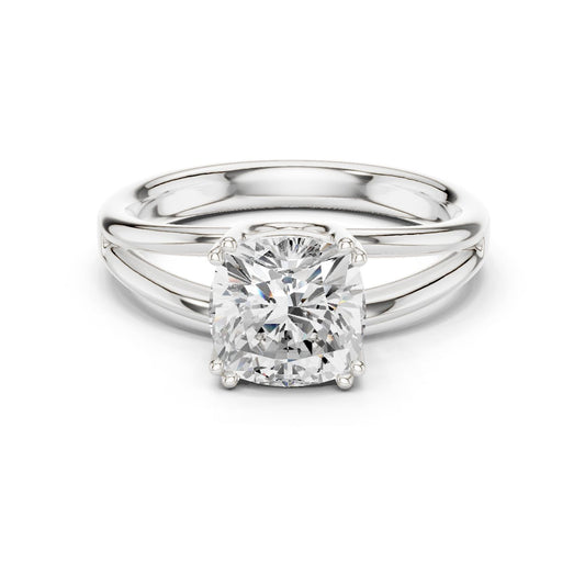 Cushion Lab Grown Diamond Solitaire Engagement Ring