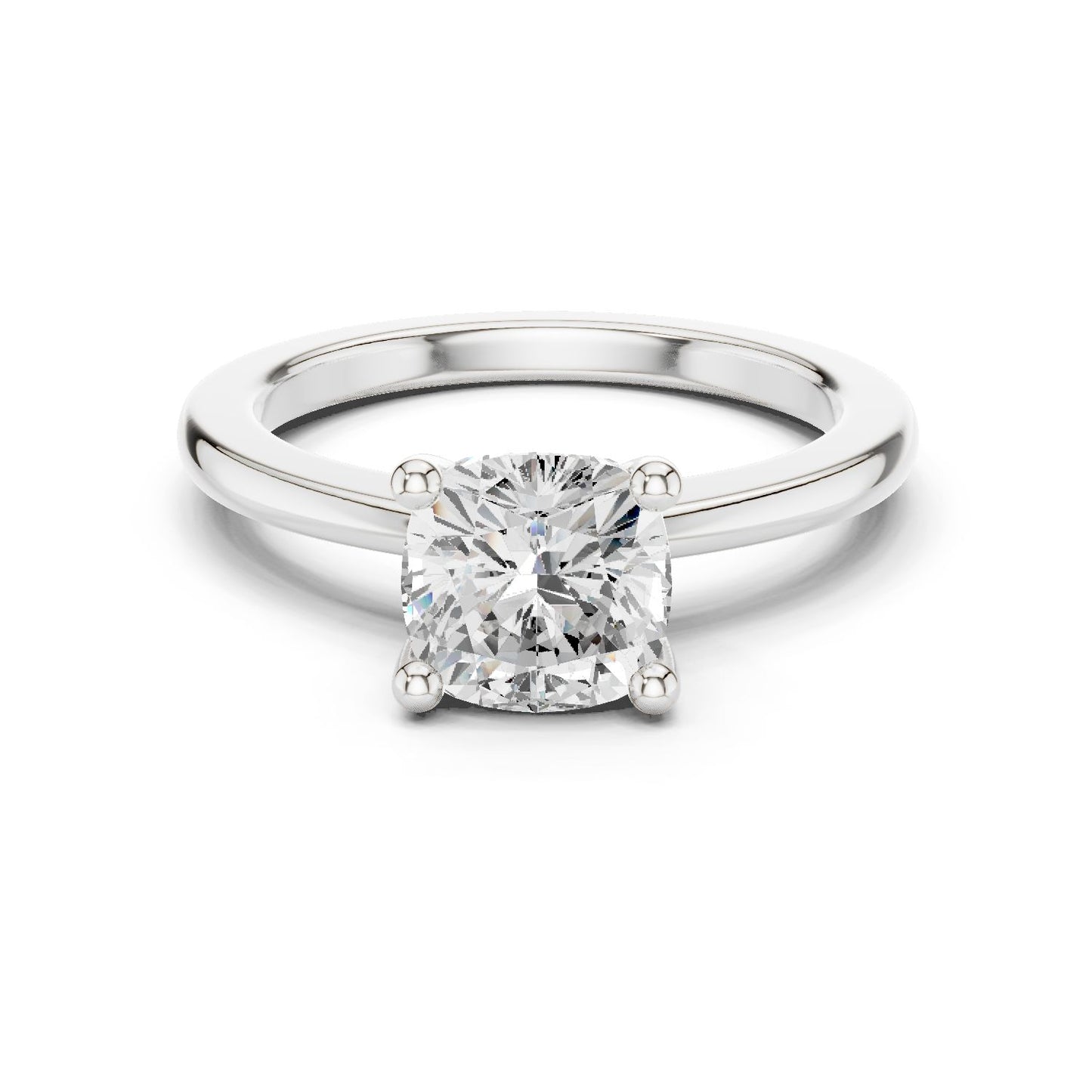 Cushion Lab Grown Diamond Solitaire Engagement Ring
