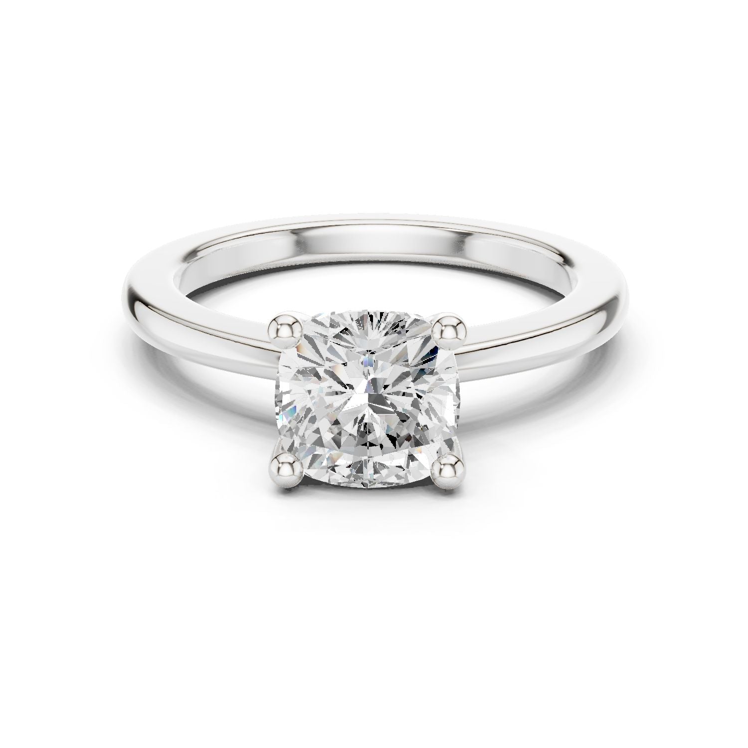 Cushion Lab Grown Diamond Solitaire Engagement Ring