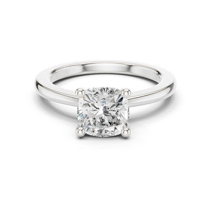 Cushion Lab Grown Diamond Solitaire Engagement Ring