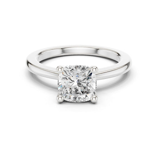 Cushion Lab Grown Diamond Solitaire Engagement Ring