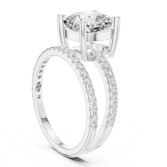 Cushion Lab Grown Diamond Solitaire Engagement Ring